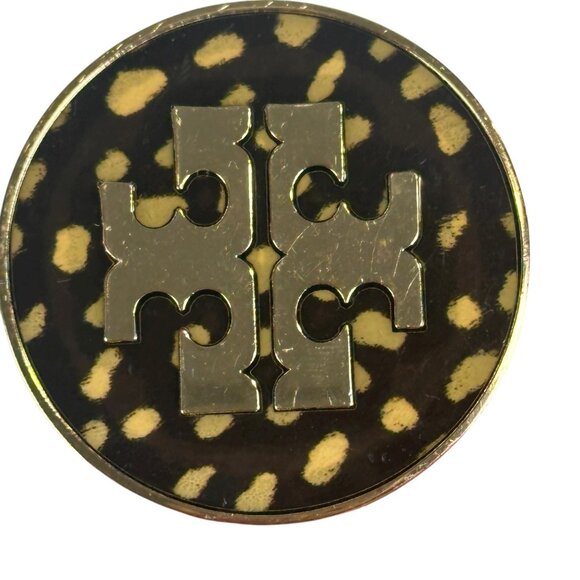 Tory Burch Logo Black and Gold Tone Metal Belt Buckle Only - Picture 4 of 8